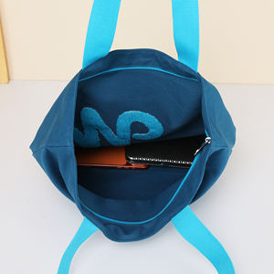 Sacs d'épicerie en toile personnalisés avec longue sangle, sac fourre-tout réutilisable avec poche et fermeture éclair, logo imprimé pour étudiants - Product Image 6