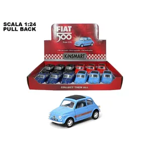 Voiture miniature Fiat 500 en métal moulé sous pression, échelle 1:24, modèle de collection à action de recul - Product Image 3