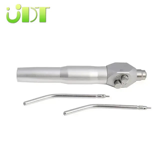 Angle for Dental Unit Chair Dental Syringe Triple Air Water with Two Nozzle Tips 3 Way Straight Silver CE Turbine Class I 1years
