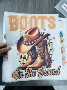 סיטונאי המגפיים הם על הקרקע חמה dtf חום העברת עיצוב dtf ברזל על העברת מדבקות לוגו מותאם אישית מדבקות - Product Image 3