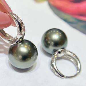 Accessoires DIY Perles Marque WENCHI 2018, Plateau vide pour clous d'oreilles en argent S925, Perles 10-13mm, Bijoux de mode, Boucle d'oreille Modèle 10676 - Product Image 1