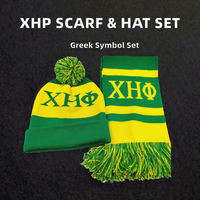 Bufandas y Gorros de Invierno para Adultos Beyou con Logotipo Personalizado de la Hermandad Chi Eta Phi, Tejido Liso con Símbolo Griego Teñido con Hilo, 100% Acrílico, Talla Mediana