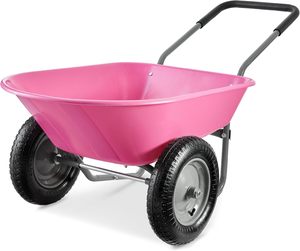 <span class=keywords><strong>Brouette</strong></span> à deux roues, chariot de jardin à double roue pour seniors, chariot de jardin pour terrasse, extérieur, déplacement de terre, bois, gravier - Product Image 5