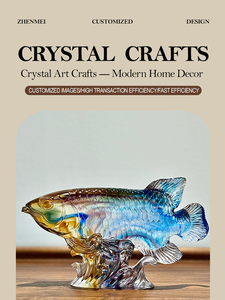 Liuli Кристалл Золотой Дракон рыба художественное произведение роскошный Античный стиль девоксированный хрустальный стеклянный Статуэтка рыбы Статуэтка лучшее Хрустальное ремесло - Product Image 5