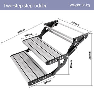 Escalera Manual Plegable y Retráctil <span class=keywords><strong>para</strong></span> RV, Escalón de Entrada de Aluminio de 2 Peldaños - Product Image 3