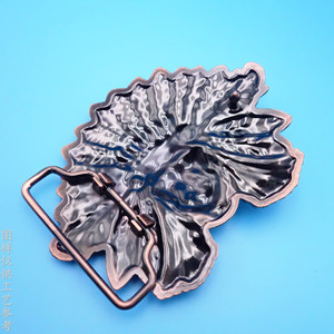 Hebilla de cinturón de metal estilo jefe indio, de aleación de zinc con acabado en cobre rojo antiguo, estilo vaquero del oeste, accesorio para la cintura - Product Image 3