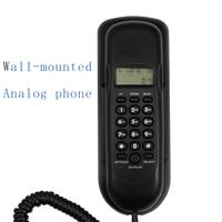 Téléphone analogique filaire avec identification de l'appelant, téléphone fixe pas cher pour hôtel, maison, montage mural, téléphone de base, écran LCD 16 chiffres, contrôle du volume à 4 niveaux