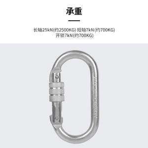 Mosquetón de Acero Aleado Alnas, Capacidad de Carga de 25Kn, Conexión Rápida, Multifuncional, para Escalada y Uso en Exteriores - Product Image 1