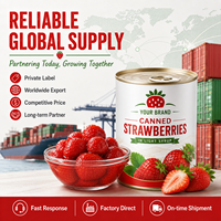 Natuurlijke ingeblikte aardbeien in lichte siroop voor supermarkt retail, custom brand en foodservice distributie
