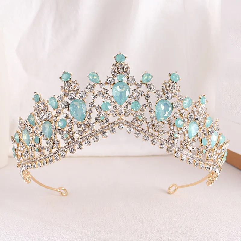 Baroque Diamond Princess Crowns For Queens Luxury Rhinestone Bridal Accessoris Couronne Diadems Crystal Tiara Wedding Head Piece