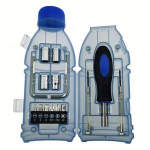 Ensemble de tournevis en forme de bouteille personnalisé : 1 ensemble d'outils de réparation ménagers, compacts et portables - Cadeau promotionnel idéal - Product Image 4