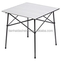 Table de camping pliable en alliage d'aluminium, design moderne, portable, 2-4 pieds, hauteur réglable à l'infini, sac de transport, 4/6 places