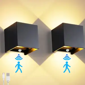 Smart camera da letto soggiorno scale corridoio focaccine moderna lampada da parete a led batteria ricaricabile per interni