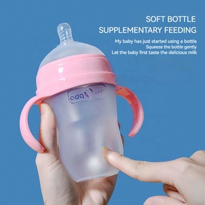 Sucette à large ouverture pour bébé nouveau-né pour prévenir les flatulences, biberon en silicone de 180 ml - Product Image 4
