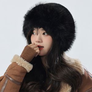 Bán Buôn Topseller Phong Cách Thời Trang Ngoài Trời Mùa Đông Trắng Fox Fur Beanie Hat Phụ Nữ Dày Fluffy Faux Fur Mũ Ấm - Product Image 3