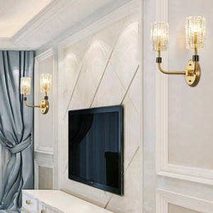 Gran oferta, lámpara de pared LED moderna con pantalla de cristal de sala de estar dorado para Hotel, dormitorio, vestíbulo, para uso en interiores - Product Image 4