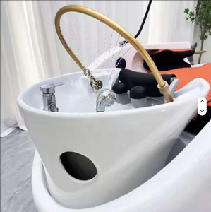 เตียงสระผมสปาคุณภาพดีที่สุด พร้อมอ่างล้างผมในร้านเสริมสวย เตียงสระผมปรับเอนด้วยไฟฟ้า ระบบหมุนเวียนน้ำ พร้อมเครื่องอบไอน้ำที่ศีรษะ - Product Image 3