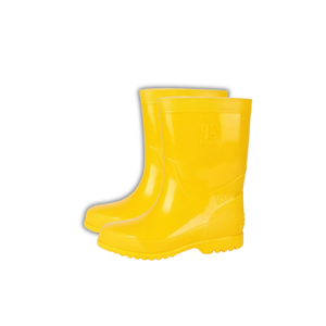 Las botas AP amarillas para niños cuentan con una parte superior de PVC, lo que proporciona una protección impermeable confiable para los jóvenes aventureros a cada paso. - Product Image 1