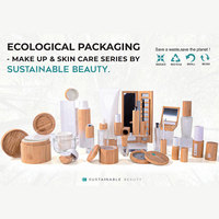 Boîte à poudre compacte vide en plastique, taille universelle 59 mm, innovante, rechargeable, compostable, biodégradable, écologique, avec miroir