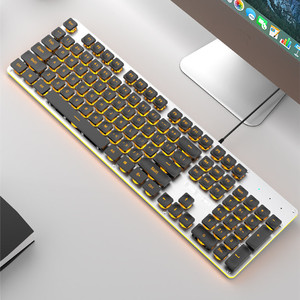GX710 Teclado silencioso Ratón Sensación mecánica Teclado con cable Computadora portátil Niñas Oficina Alto valor - Product Image 2
