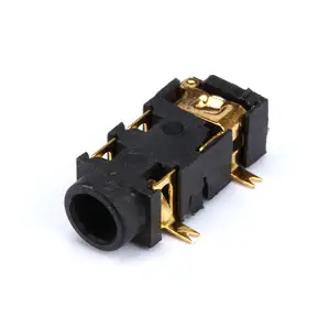 PJ-327A Conector digital banhado a ouro 3.5mm Fone de ouvido PJ327A 5 Pinos Soquete de áudio SMD 3 + 2 Pinos Preto Ouro