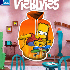 Survêtement animé d'automne "The <span class=keywords><strong>Simpsons</strong></span>" pour hommes, surdimensionné, 100% polyester à capuche, imprimé numériquement, personnalisable - Product Image 4