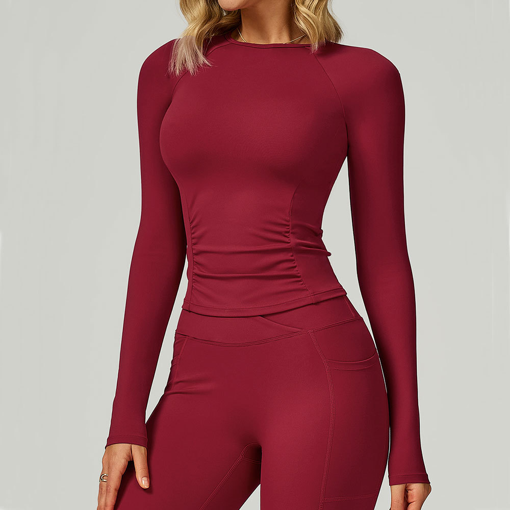 Wholesale Custom Logo Long Sleeve Top Yoga Shirts Running T-Shirt Workout Fitness Long Sleeve GymSports Top Training Sportswear
