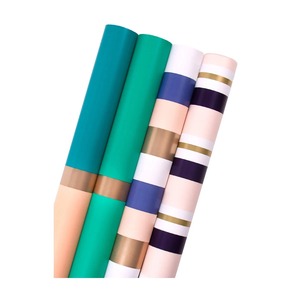 Custom Striped <b>Pattern</b> Gift Wrap <b>Paper</b> Roll Double Sided PE Coated Art <b>Paper</b> 100GSM Eco-Friendly Recyclable Digital Printing - Product Image 1