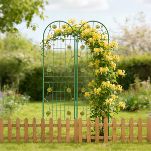 Lot de 2 treillis de jardin portables en métal antirouille pour plantes grimpantes, filet de fleurs d'extérieur - Product Image 1