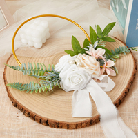 Guirnalda de novia, suministros para fiestas, decoración de boda, arreglo floral hecho a mano, corona de flores rosas, accesorios de decoración