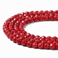 Lose facettierte Steinperlenstränge Rubinrot gefärbter Jade für Schmuckherstellung GIC-zertifiziert Marke Kelingna 2mm 3mm 4mm 6mm 8mm 10mm