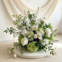 Chemin de table en fleurs artificielles en soie blanche personnalisé en usine pour allée de mariage, décoration de table de mariage, table des mariés