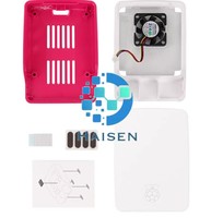 Carcasa Original para Raspberry Pi 5ª Generación Pi5, Color Rojo y Blanco, con Ventilador de Velocidad Ajustable