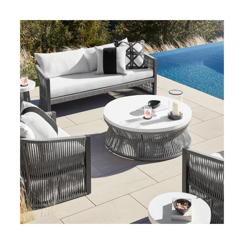 Best Selling Outdoor Furniture Living Room Sofa Sets Cotton Rattan Weaving Rope Garden Sets Patio Garden Sofa Set Furniture