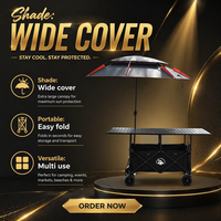 <strong>Best</strong> <strong>Selling</strong> Lightweight Small Foldable Lift-Up Tabletop Camping Pull Cart Folding Shopping Trolley Cart Garden Wagon Cart