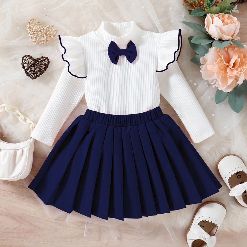 Conjunto de roupas infantis anos, roupas infantis uniforme  escolar, conjuntos de saia para meninas, roupas de inverno para bebês
