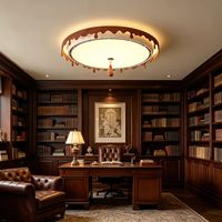 Ventilateur de plafond LED en fer de style antique français avec télécommande, motif rétro sans pales, éclairage haut de gamme pour chambre et salon