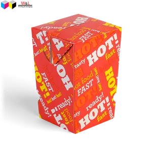 foldable custom logo printing hot food box fried chicken nuggets box