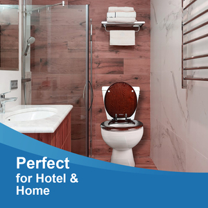 16.5in עגול עץ טואלט מושב אסלה רך מכסה הסגירה רכה השירותים עיצוב הבית הקלאסי - Product Image 5