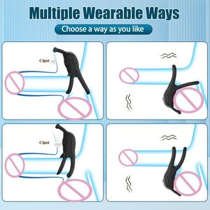 Anneau de Précision pour Hommes, Anneau de Massage Prostate à Vibration Retardée, Produits pour Adultes, Anneau Double Style Explosif, Jouet Sexuel Bloquant les Sperme - Product Image 4