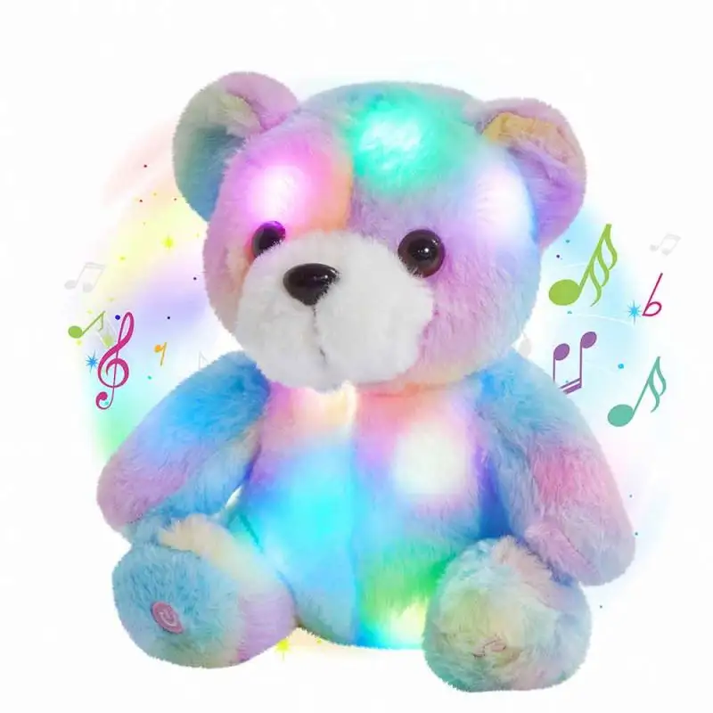 Op Maat Gemaakte Verlichting Led Gevulde Lichtgevende Pluche Speelgoed Kleurrijke Gloeiende Teddyberen Bulk Plushies Speelgoed Valentines Dag Teddybeer