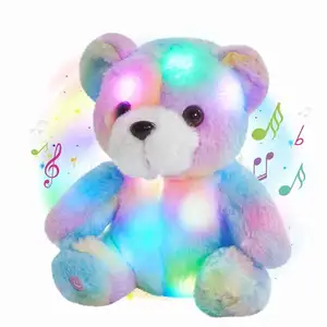 Customized Light up LED Stuffed Luminous Plush Toys Colorful Glowing Teddy Bears Bulk Plushies Toys Valentines Day Teddy Bear