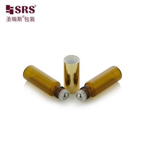 Botella de bola de rodillo de doble extremo 4ml + 4ml 8ml Rollo esmerilado en botella de rollo cosmético Botella de vidrio de doble tubo con rodillo - Product Image 4