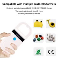 Lector de Tarjetas RFID con Microchip para Animales, 125kHz, Etiqueta de Oreja de PVC para Animales, USB, Windows 10, Blanco, ISO 11784, Distancia de Lectura de 0-2cm