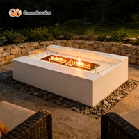 Table de foyer extérieur moderne au propane Gnee Garden avec panneaux en verre, en acier Corten résistant aux intempéries, autoportante, écologique, épaisseur 3 mm, 9999