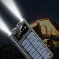 Meilleures ventes - Banque d'alimentation solaire portable de voyage étanche avec double port USB et micro USB, charge rapide, lumière LED