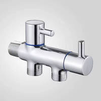 Robinet de toilette moderne chic en laiton finition chrome, double commande d'angle, multifonction, un en deux, robinet de salle de bain pour partenaire