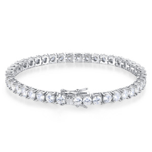 Bracelet chaîne en acier inoxydable 316 L de luxe imperméable de 3 mm avec pierres de zircon - Product Image 1