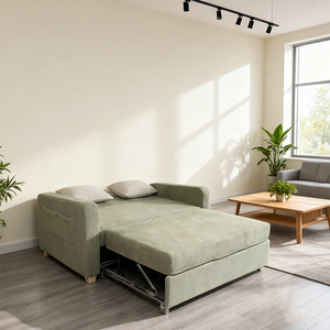 Divano <span class=keywords><strong>Letto</strong></span> Multifunzionale in Tessuto, Stile Moderno e Lussuoso, <span class=keywords><strong>Pouf</strong></span> Retrattile Leggero - Product Image 2