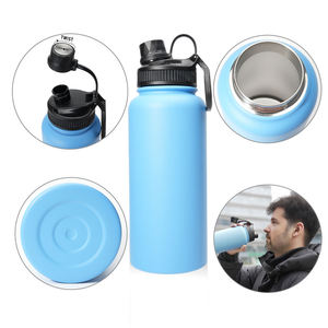 <span class=keywords><strong>Thermos</strong></span> de sport en acier inoxydable 14oz/500ml, isolé sous vide, écologique, utilisation en extérieur, sublimation américaine, blanc <span class=keywords><strong>plat</strong></span>, poignée - Product Image 3